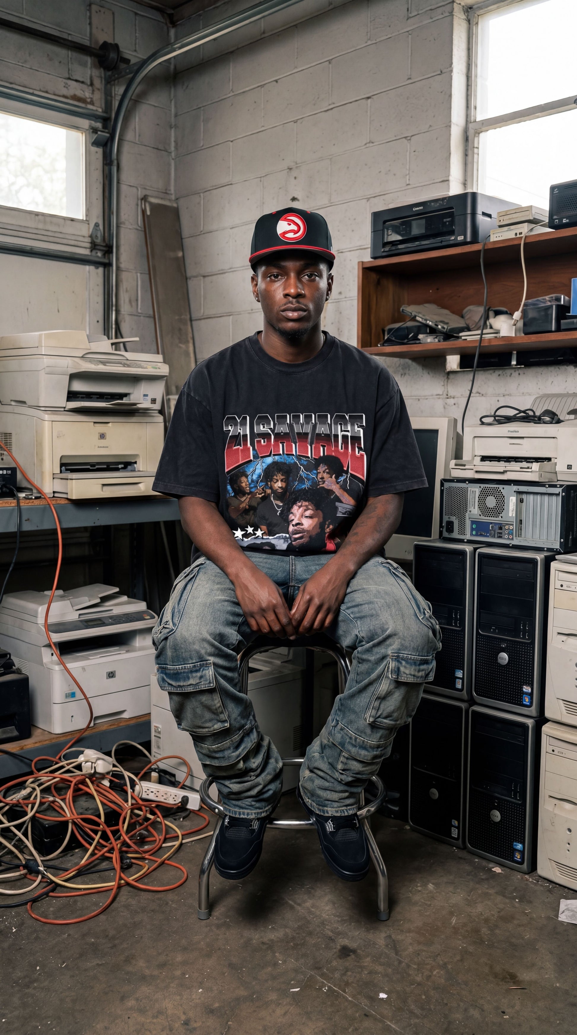 21 Savage Vintage Rap Tee - Heavyweight Oversized Graphic T-Shirt