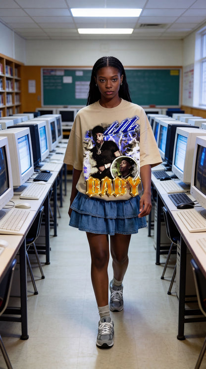 Lil Baby Vintage Rap Tee - Heavyweight Oversized Graphic T-Shirt